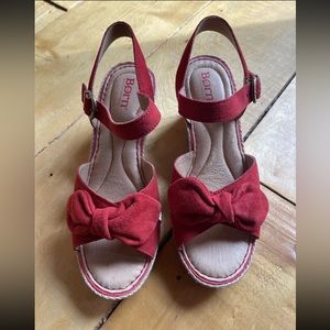Born Red Bow Espadrille Sandal 8
